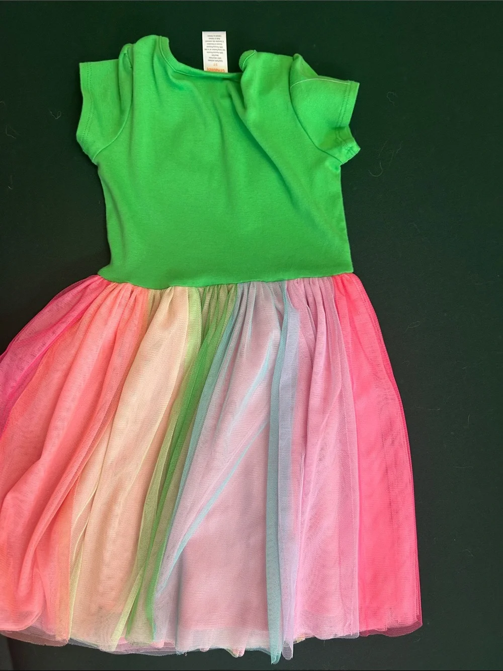 Gymboree Green Rainbow Appliqué Tulle Dress